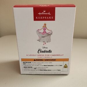 Hallmark Keepsake Disney Cinderella Ornament in Pink and White